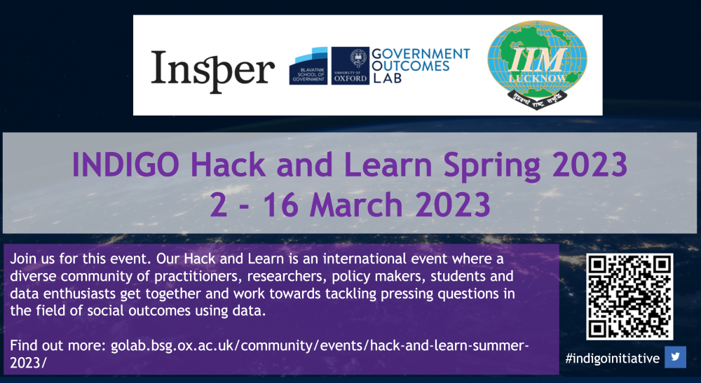 INDIGO Hack and Learn Spring 2023 from 2- 16 March, 2023