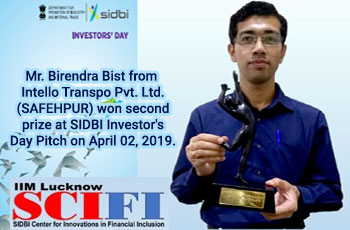Safehur Awarded at SIDBI Investors' Day: 02 Apr 2019